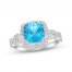 Luminous Cut Blue & White Topaz Twist Ring Sterling Silver