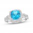 Luminous Cut Blue & White Topaz Twist Ring Sterling Silver