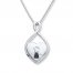 Angel Locket Necklace Black Diamond Accents Sterling Silver