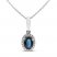 Blue Sapphire & Diamond Necklace 1/10 ct tw 10K White Gold 18"