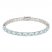 Blue Topaz & White Lab-Created Sapphire Bracelet Sterling Silver 7.25"