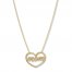 Mom Heart Necklace 14K Yellow Gold 16 to 18 Adjustable