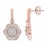 Diamond Flower Earrings 3/4 ct tw Round-cut 14K Rose Gold