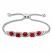 Lab-Created Ruby Heart Bolo Bracelet Sterling Silver