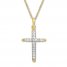 Diamond Cross Necklace 1/4 ct tw Round-cut 10K Yellow Gold