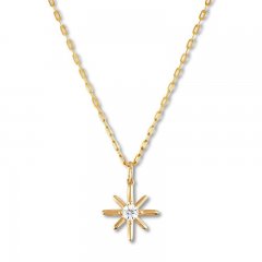Diamond Star Necklace 1/4 Carat Round-cut 10K Yellow Gold