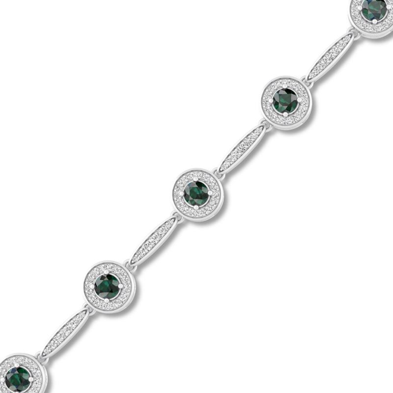Lab-Created Emerald Bracelet Sterling Silver 7.5