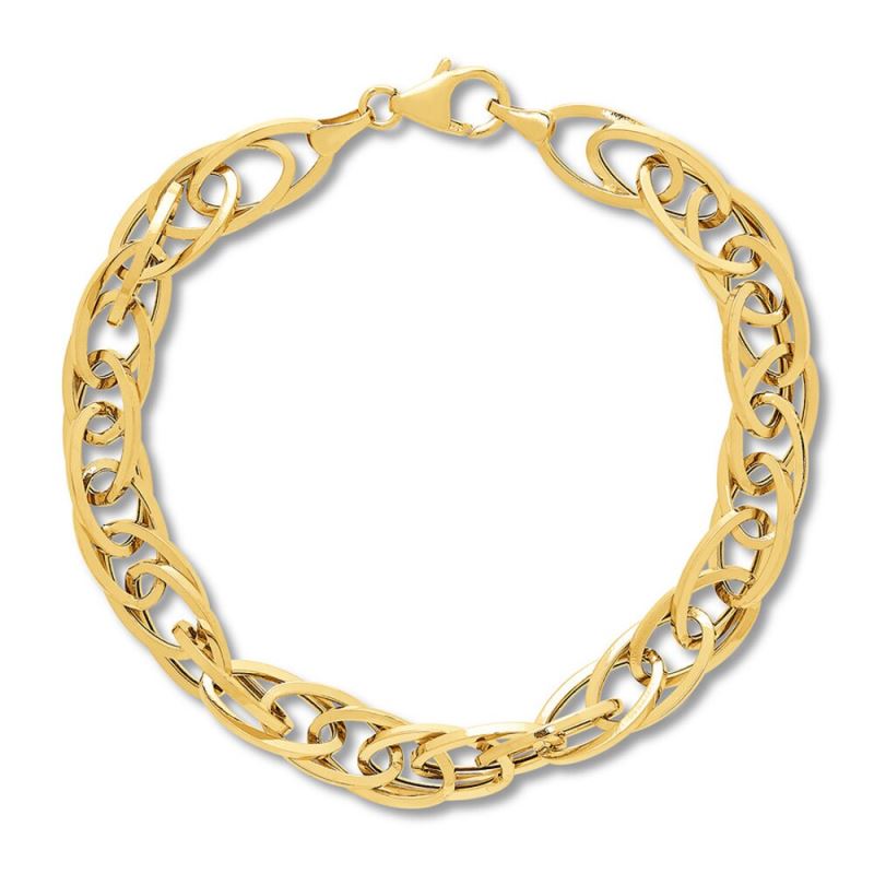 10K Yellow Gold Link Bracelet 7.5"