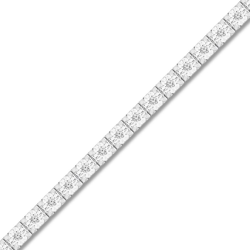 Diamond Bracelet 1/4 ct tw Round-cut Sterling Silver 7.5"