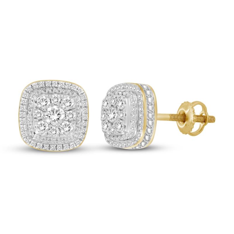 Men's Diamond Earrings 1 ct tw 10K Yellow Gold [kayjewelers3132] - $199 ...