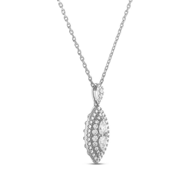 Forever Connected DIamond Necklace 1 ct tw Round/Pear 10K White Gold 18 ...